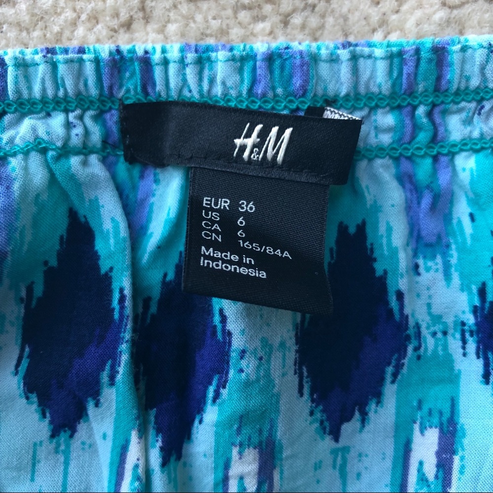 H&M Turquoise Psychedelic Pattern Romper Sz 6 - image 5